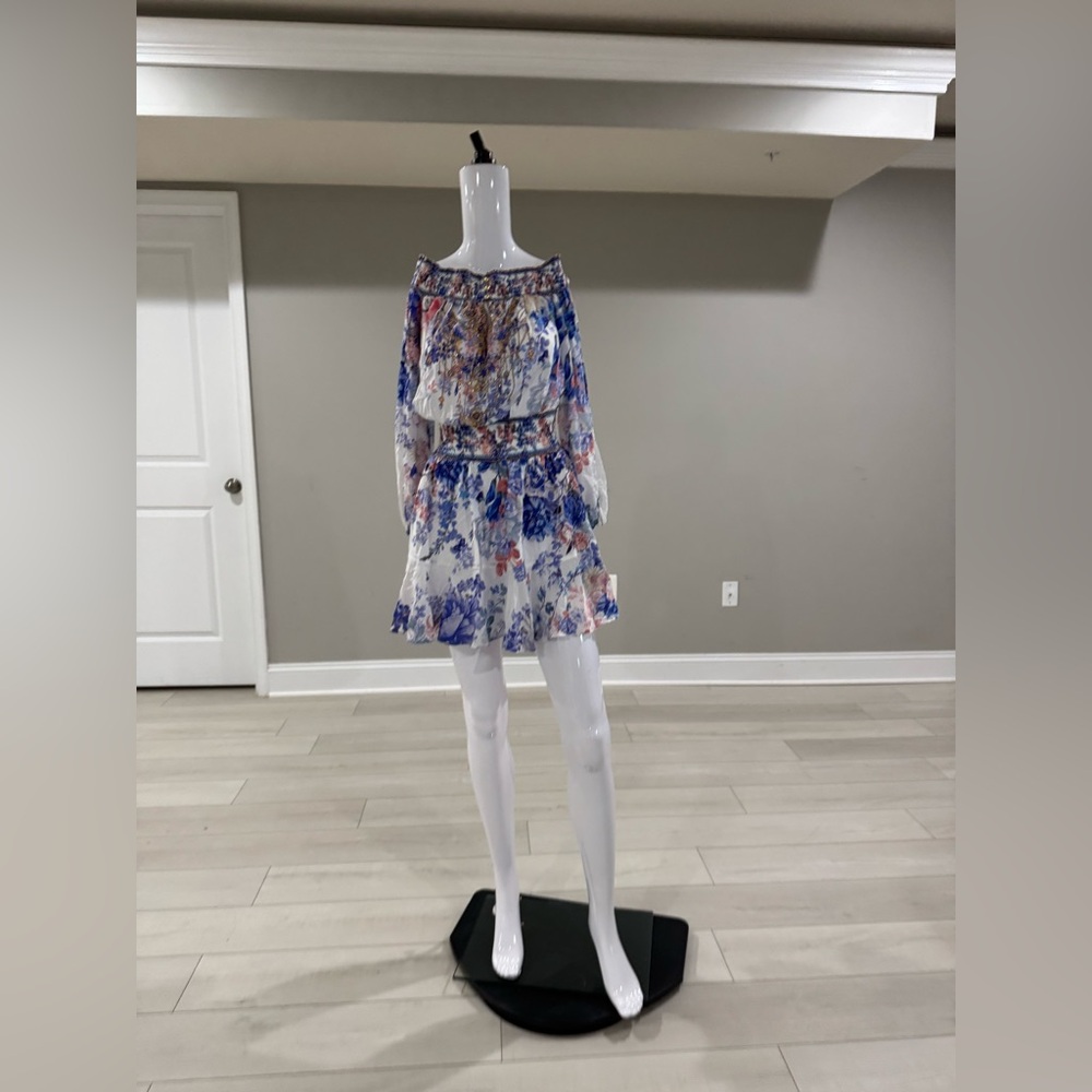 $$699 Camilla Women's True Bloom Silk Off-the-Shoulder Minidress size xs - Picture 4 of 8